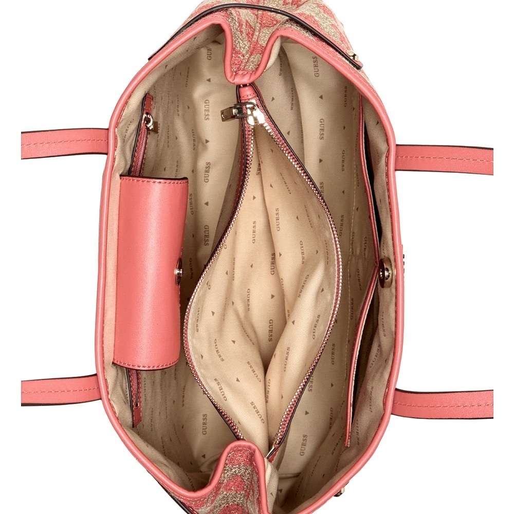 Guess‎ Red and Cream Patterned Tote - Picture 6 of 6